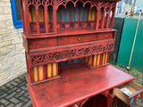 Antique English Gothic Revival Desk with Superstructure