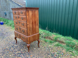 Antique English Walnut Chest on Stand
