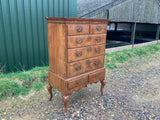 Antique English Walnut Chest on Stand