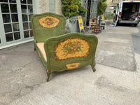 Antique French Original Painted Single Bed