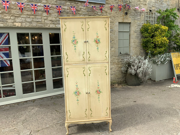 Antique French Painted Narrow Cabinet