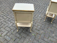 A pair of antique Italian hand painted bedside cabinets