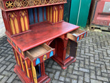 Antique English Gothic Revival Desk with Superstructure