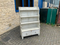 Antique English Pine Painted Open Bookcase