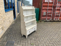 Antique English Pine Painted Open Bookcase