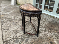 Antique Chinese Inlaid Demi Lune Hall Table
