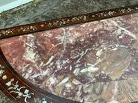 Antique Chinese Inlaid Demi Lune Hall Table