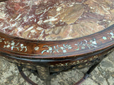 Antique Chinese Inlaid Demi Lune Hall Table
