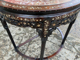 Antique Chinese Inlaid Demi Lune Hall Table