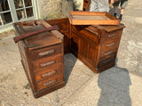 Large Antique English Oak Roll Top Desk