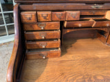 Large Antique English Oak Roll Top Desk