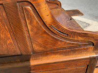 Large Antique English Oak Roll Top Desk