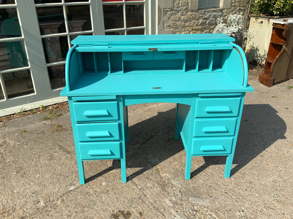 Antique English Oak Roll Top Desk
