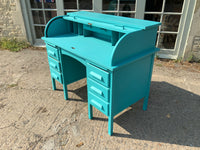 Antique English Oak Roll Top Desk