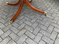 Vintage English Mahogany Three Pillar Table and Sixteen Chairs
