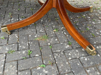 Vintage English Mahogany Three Pillar Table and Sixteen Chairs