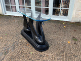 Mid-Century Black Swans Console Table