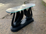 Mid-Century Black Swans Console Table