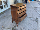Antique English Walnut Chest on Stand