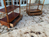 Mid century pair of campaign style shelving