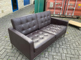 Vintage Two Seater Leather Sofa in Brown or Black