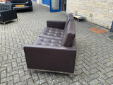 Vintage Two Seater Leather Sofa in Brown or Black