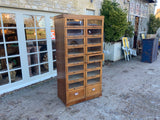 Antique English Oak Haberdashery Cabinet