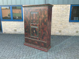 Antique Continental Polychrome Painted Cupboard