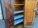 Antique Continental Polychrome Painted Cupboard