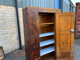 Antique Continental Polychrome Painted Cupboard