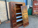 Antique Continental Polychrome Painted Cupboard