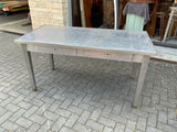 English Vintage Polished Aluminium Writing Table/ Desk