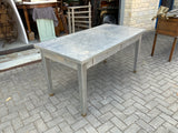 English Vintage Polished Aluminium Writing Table/ Desk