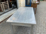 English Vintage Polished Aluminium Writing Table/ Desk