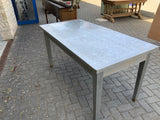 English Vintage Polished Aluminium Writing Table/ Desk