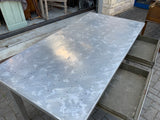English Vintage Polished Aluminium Writing Table/ Desk