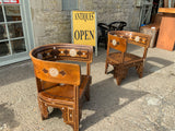 Antique Large Syrian Walnut Armchairs with Inlay