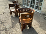 Antique Large Syrian Walnut Armchairs with Inlay