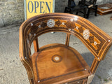 Antique Large Syrian Walnut Armchairs with Inlay