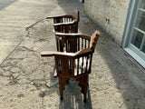 Antique Syrian Walnut Inlaid Pair of Armchairs