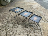 Antique English Metal Nest of three tables