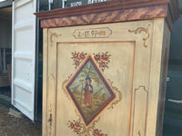 Antique Continental Pine Decorative Cupboard