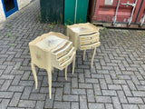 A pair of antique French hand pained bedside cabinets