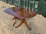 Mid Century English Regency Style Mahogany Dining Table