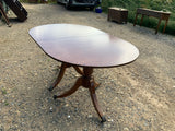 Mid Century English Regency Style Mahogany Dining Table