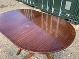 Mid Century English Regency Style Mahogany Dining Table