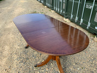 Mid Century English Regency Style Mahogany Dining Table