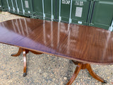 Mid Century English Regency Style Mahogany Dining Table