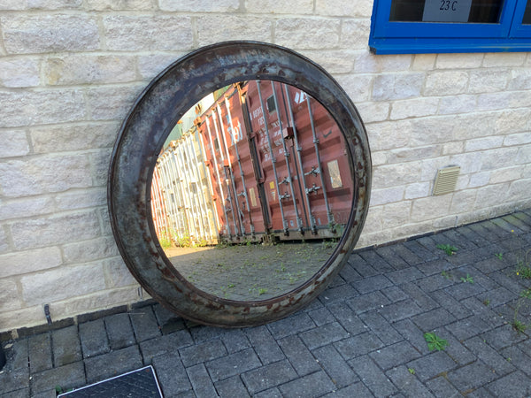Round Mirror Frame Design Vintage Industrial Round Mirror – Burford Antiques
