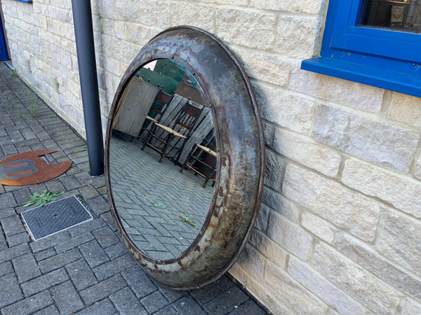 Round Mirror Frame Design Vintage Industrial Round Mirror – Burford Antiques